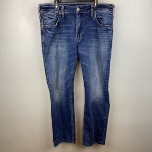 Silver jeans‎ men's 34x30 (measures 34x27) blue stone wash Allan